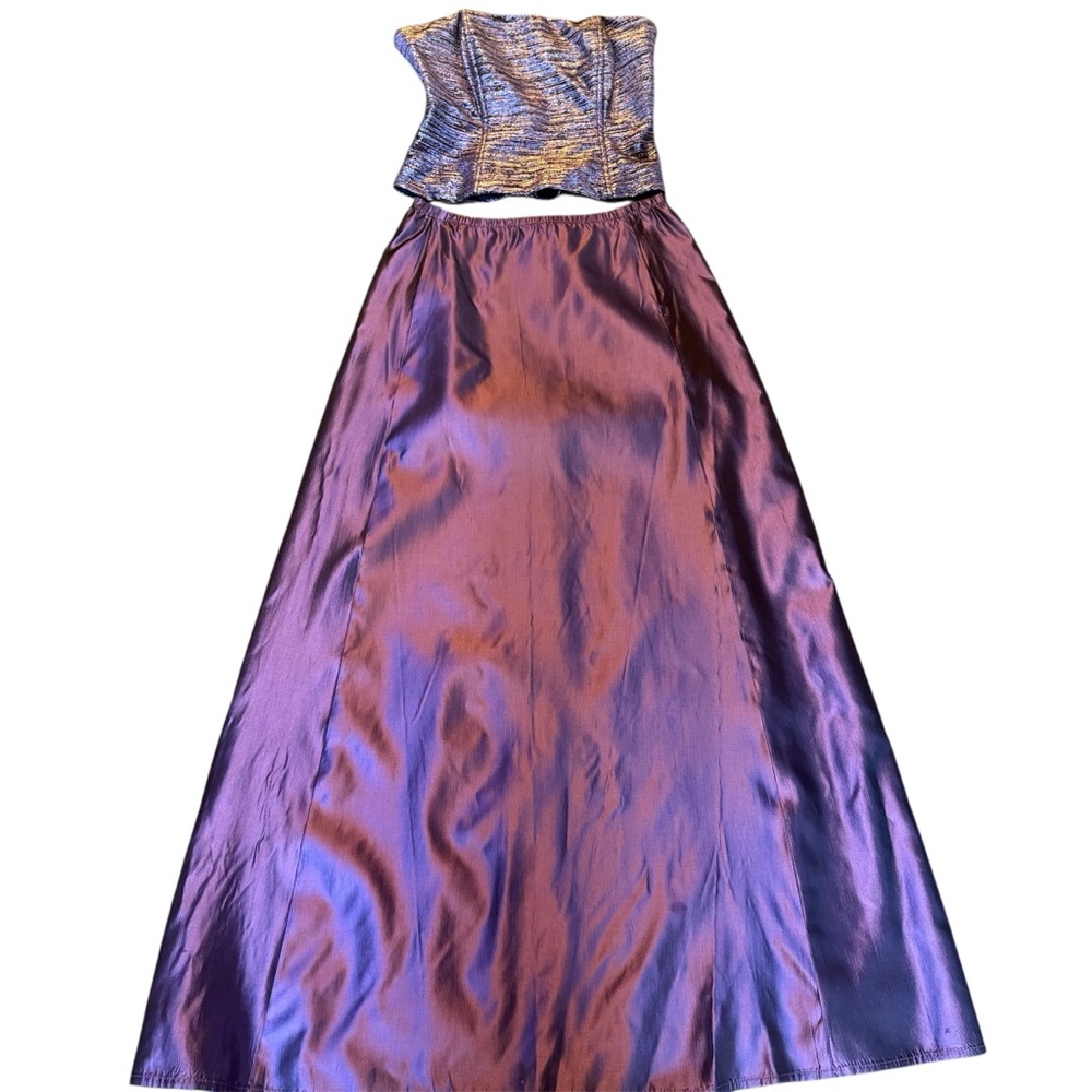 Blondie Nites Iridescent Purple Two-Piece Set strapless gown size 3
